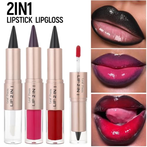 BAISEN DIARY 2-in-1 Ombre Lip Liner & Gloss Duo - Caramel Brown