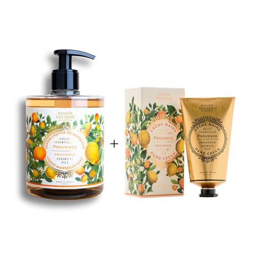 Panier des Sens ? Provence Foaming Liquid Hand Wash & Moisturizing Hand Cream ? Hand Soap and Lotion Set - with Coconut Oil, Shea Butter ? French Hand Care ? Gentle Formula ? 97% Natural Ingredients