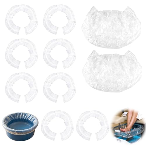 10 Pack Disposable Foot Spa Liners 35x43 Inches Clear Plastic Pedicure Covers
