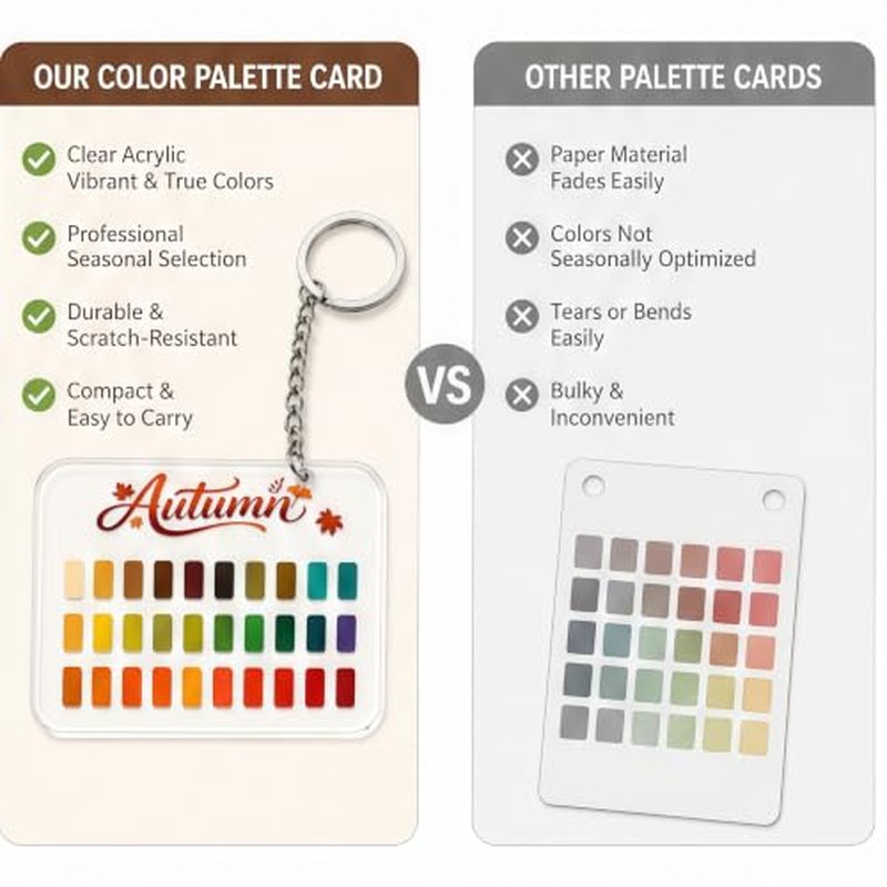 Seasonal Color Analysis Swatch Keychain - Portable Wardrobe Guide