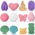 Sunnyray 12 Pcs Konjac Boy and Girl Sponge for Bathing, Bath Sponges for Infants, Bath Sponges Home Party, Natural and Safe Plant Based Toys, Butterfly, Ladybug, Shell, Cat (10 Styles)