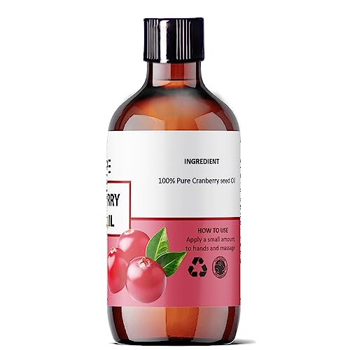 OSLOVE Unrefined Cranberry Seed Oil 4 oz- Cold Pressed Extracted from Cranberry Seeds | Great Moisturizer for Skin and Hair | Anti-Aging and Softening for Skin