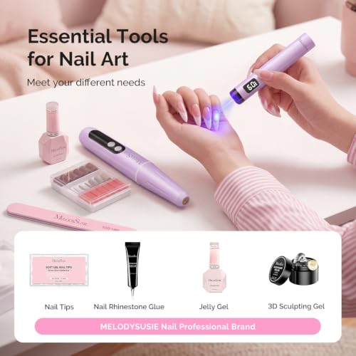 MelodySusie Purple Cordless Nail Drill & UV Handheld Lamp Set - Portable Manicure Tools