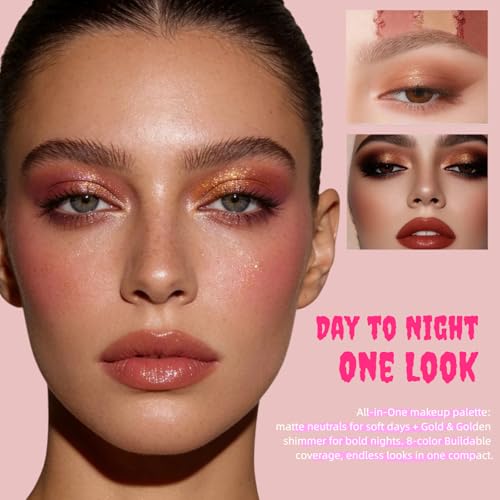 8-Color Baked Makeup Palette - Eyeshadow, Blush, Bronzer & Highlighter
