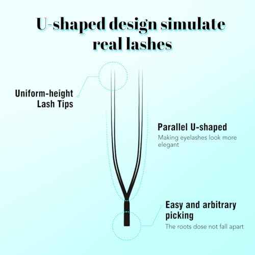 VAVALASH U Lash Extensions C Curl 0.07mm 8-15mm Mix Tray 2D UU Lash Fans Eyelash Extension U Shaped Natural Wispy Volume Lashes Extension Soft Matte Black Lashes (UU-0.07-C-8-15mm)