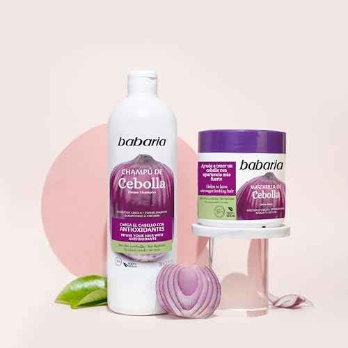 Babaria Onion Hair Mask - No Smell, No Tears - Purifying and Antioxidant Properties - Improves Hair Growth - Adds Gloss and Shine - Reduce Itchy Scalp, Dandruff, and Frizz - 13.5 oz Masque