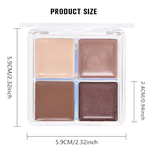 Kaely Cream Eyeshadow Quad - Nude Brown Matte Shimmer Palette
