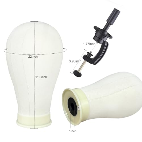 Firstwon 22 Inch Tripod Wig Head Mannequin for Hair Styling & Wig Making