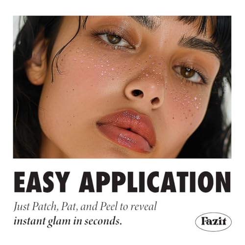 Fazit Makeup Patches - Rose Gold Speckles - Glow Up Make-Up Patches - Cute Glitter Makeup Accessories for Women - Cosmetic Glitter for Face