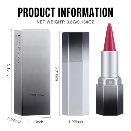 evpct Rose Red Shimmery Metallic Lipstick & Lip Liner Set 1Pcs -05