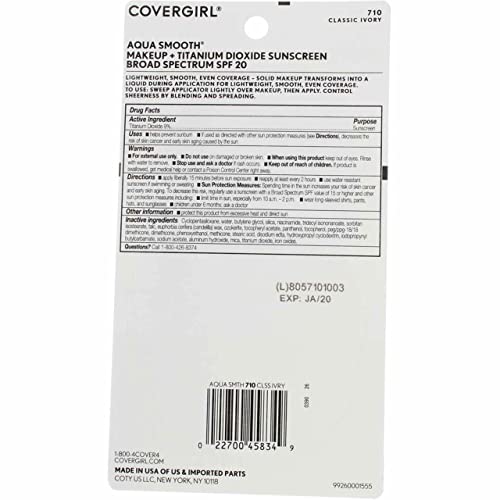 Cover Girl 45834 710clsivr Classic Ivory Aqua Smoothers Make Up