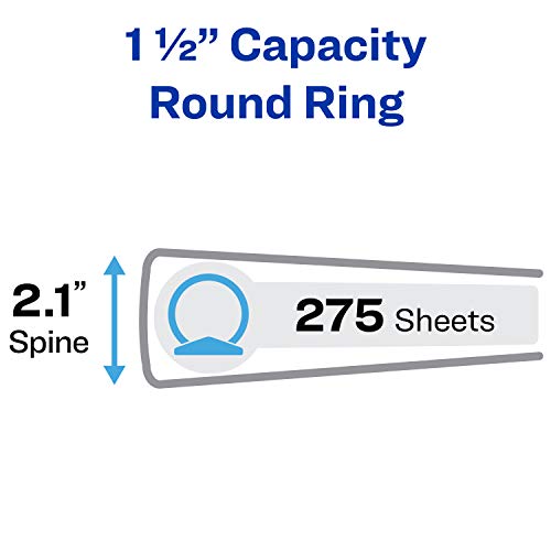 Avery Economy View 3 Ring Binder, 1.5" Round Rings, 1 Black Binder (05725)