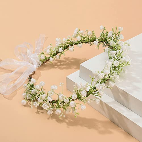 Adjustable Flower Crown Floral Headband for Weddings