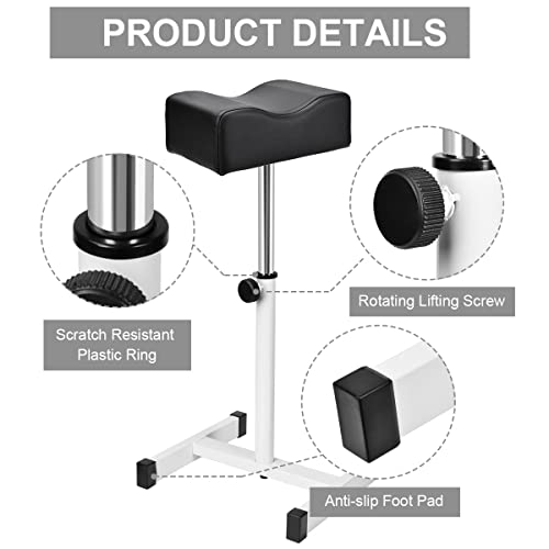 Adjustable Pedicure Footrest Stool - Black