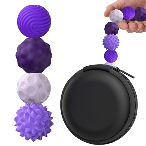 BUSOHA Silicone Fidget Balls 4 Pack - Stress Relief Sensory Toys