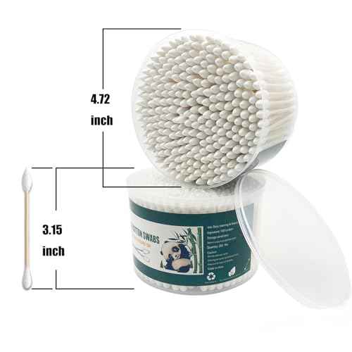 Thick Cotton Swabs,XL Size Natural Bamboo Cotton Buds,Precision & Round Tip 252pcs