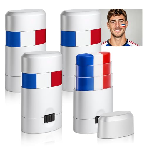 4PCS Red White Blue Face Paint Stick for USA Events