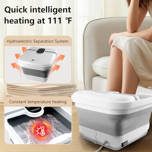 Collapsible Foot Spa Bath Massager with Heat & Bubbles