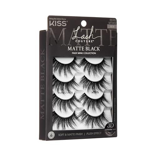 KISS Matte Cheviot False Eyelashes 18-20mm, 4 Pairs