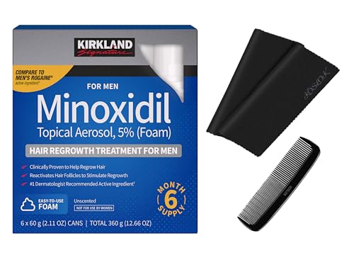 Kirkland Minoxidil 5% Foam for Men Hair Regrowth, 6-Month