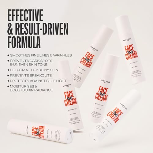 Men Rock Face Cream Multi Action Anti-Ageing - Mens Facial Moisturizer - Daily Face Moisturizer for Men - Skincare Products - Daily Lotion - 1.7 oz