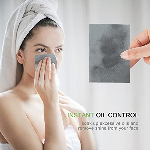 Bamboo Charcoal Oil Blotting Papers - 300 Sheets for Oily Skin