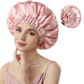 Years Calm Silk Bonnet for Sleeping Women, Double Layer Satin, Ajustable Elasticity Band£¬ Hair Satin Bonnet for Sleeping - Sleep Shower Caps (Light orange, One Size)