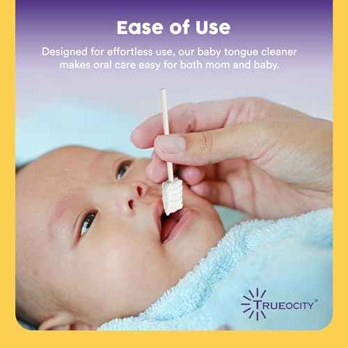 Trueocity Baby Tongue Cleaner Newborn ? Soft Oral Cleaner for Infants, Gum & Mouth Cleaning for 0-3 Month Babies, Easy to Use and Safe for Daily Hygiene ? Best Value Pack of 55 Units