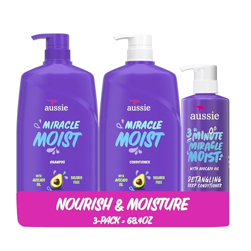 Aussie Miracle Moist 3-Pack Hair Care Set with Deep Conditioner