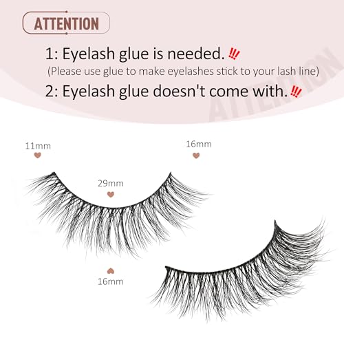Onlyall Natural Wispy False Eyelashes 7 Pairs D-K06