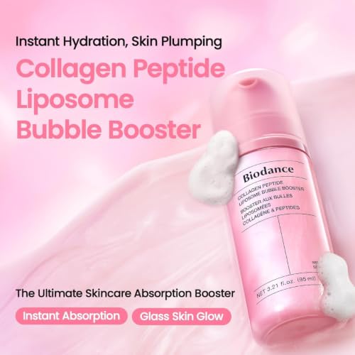 BIODANCE Collagen Bubble Booster Foam Essence for Skin Elasticity & Hydration - Micro-Bubble Primer, 3.21 fl oz