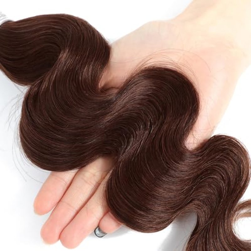 ALHER Chocolate Brown Body Wave Hair Bundles 10 12 14