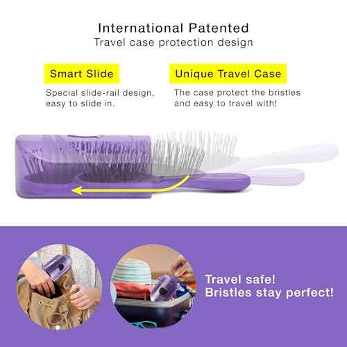 NuWay 4HAIR Traveler U.S. and International Patented Travel Brush (Lavender)