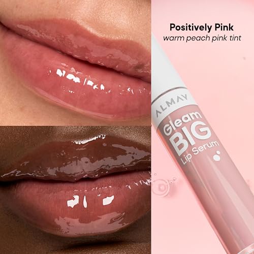 Almay Gleam Big Lip Serum Gloss, Moisturizing Hydration, Positively Pink