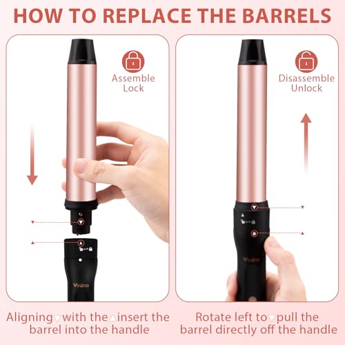 Vnina 5-in-1 Curling Wand Set 0.5-1.5 Inch Interchangeable Ceramic Curlers