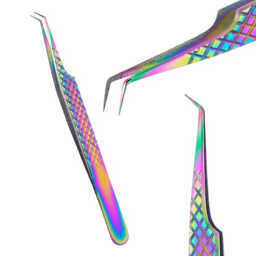 Fiber Tip Lash Tweezers 45° Curved for Eyelash Extensions