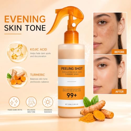 Kojic Acid Turmeric Peel Shot Spray - Exfoliating Body Care