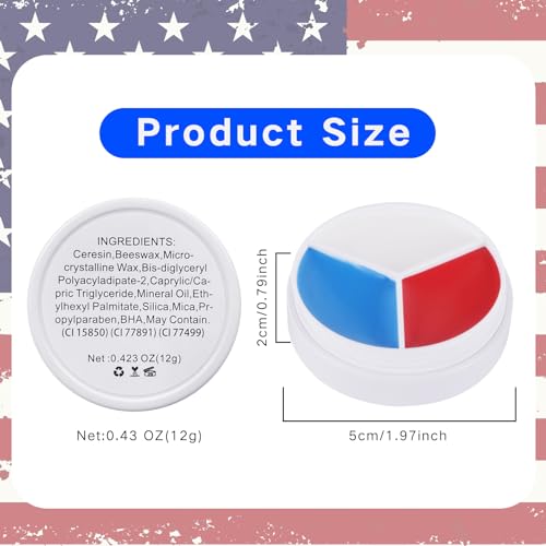 Red White Blue Face Paint Set - American Flag Patriotic Makeup