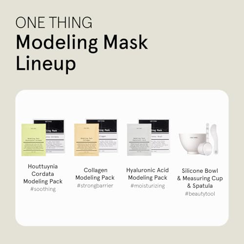 ONE THING Collagen Modeling Pack 0.7 Oz * 7 Masks | Facial Powder Peel Off Mask for Hydrating Cooling Soothing Firming Skin, Refine Clean Pores, Glowy Radiant Glass Skin | Korean Face Mask