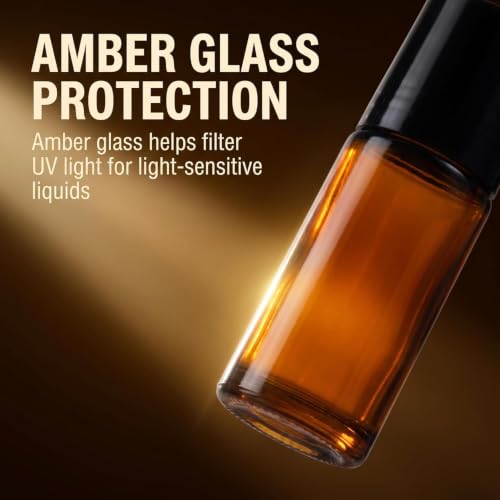 2-Pack 30ml Refillable Glass Essential Oil Roller Bottles for Perfume & Cosmetics