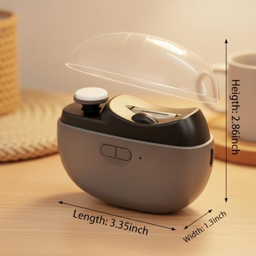 Hqyib Electric Nail Clipper Gray for Safe, Precise Family Nail Care