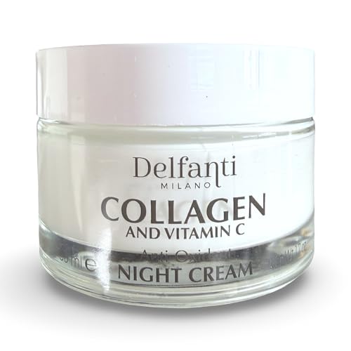 Delfanti-Milano ? COLLAGEN and VITAMIN C ? Antioxidant Night Cream ? Restorative Face & Neck Moisturizer with Hyaluronic Acid & Retinol ? Made in Italy ? 1.7 oz
