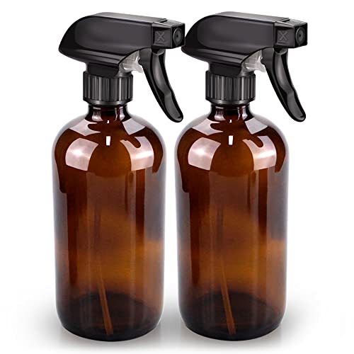 Bontip Amber Glass Spray Bottle Set, 16 oz (2-Pack)