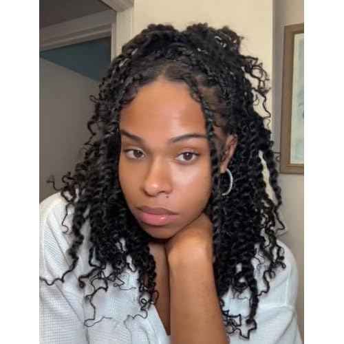 Style Icon 1 Bundle Afro Kinkys Bulk Human Hair (16", Natural Black) - Twist Braids - Kinky Curly Extensions - Dreadlocks - Loc Braiding Hair