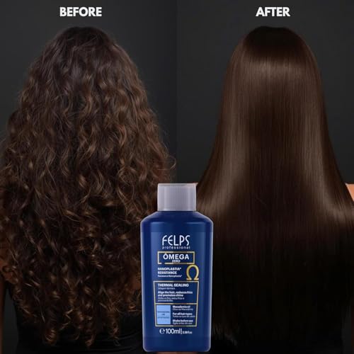 Felps Professional Omega Zero Nanoplastia Treatment 3.38 fl. oz - Formaldehyde-Free Hair Straightening with Macadamia Oil