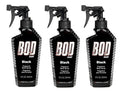 Bod Man Black Men's Body Spray Pack of 3 - 8 Oz Each, Masculine Fragrance