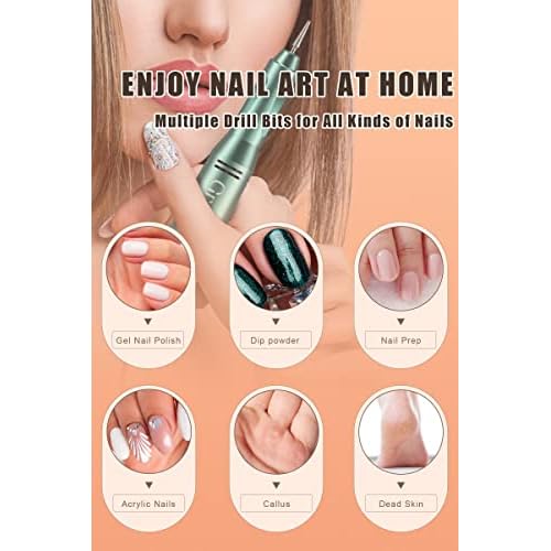 Electric Nail Drill Professional, 45000RPM Cordless Electric Nail File for Acrylic Gel Nails, Professional Nail Drill Manicure Pedicure Polishing Shape Tools for Home Salon