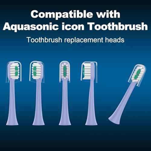 Replacement Toothbrush Heads 10 Pack for AquaSonic icon Electric Toothbrush,5Lilac + 5Blush