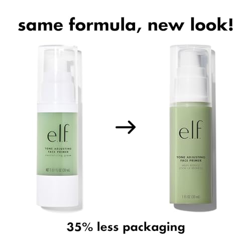 e.l.f. Tone Adjusting Face Primer - Green Tint for Redness
