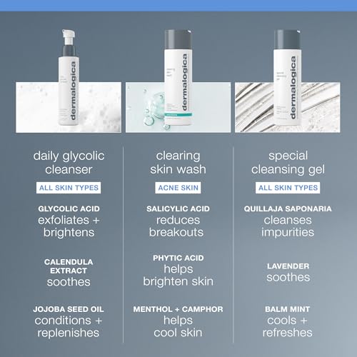 Dermalogica Daily Glycolic Cleanser, Face Wash with Glycolic Acid and AHA, Removes Buildup and Brightens Skin Tone